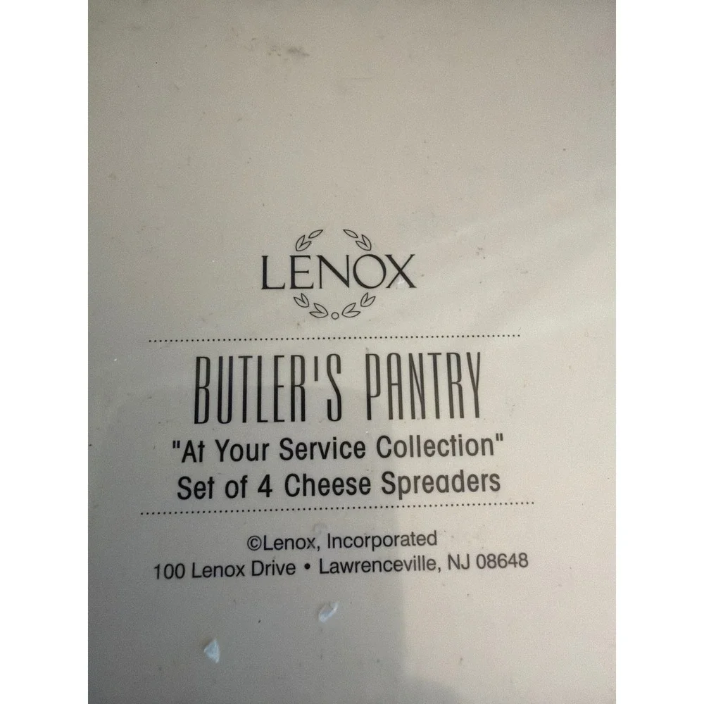 Lenox Cheese Spreaders Silver Butler's Pantry At Your Service Set of 4 Figural
